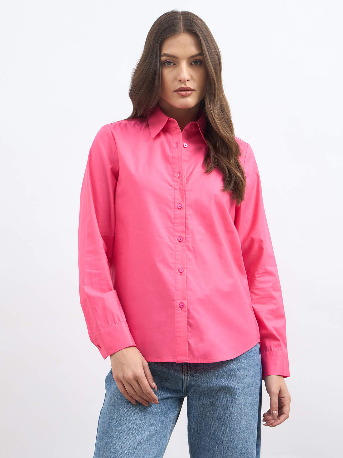 Azella Relax Fit Shirt-Pink
