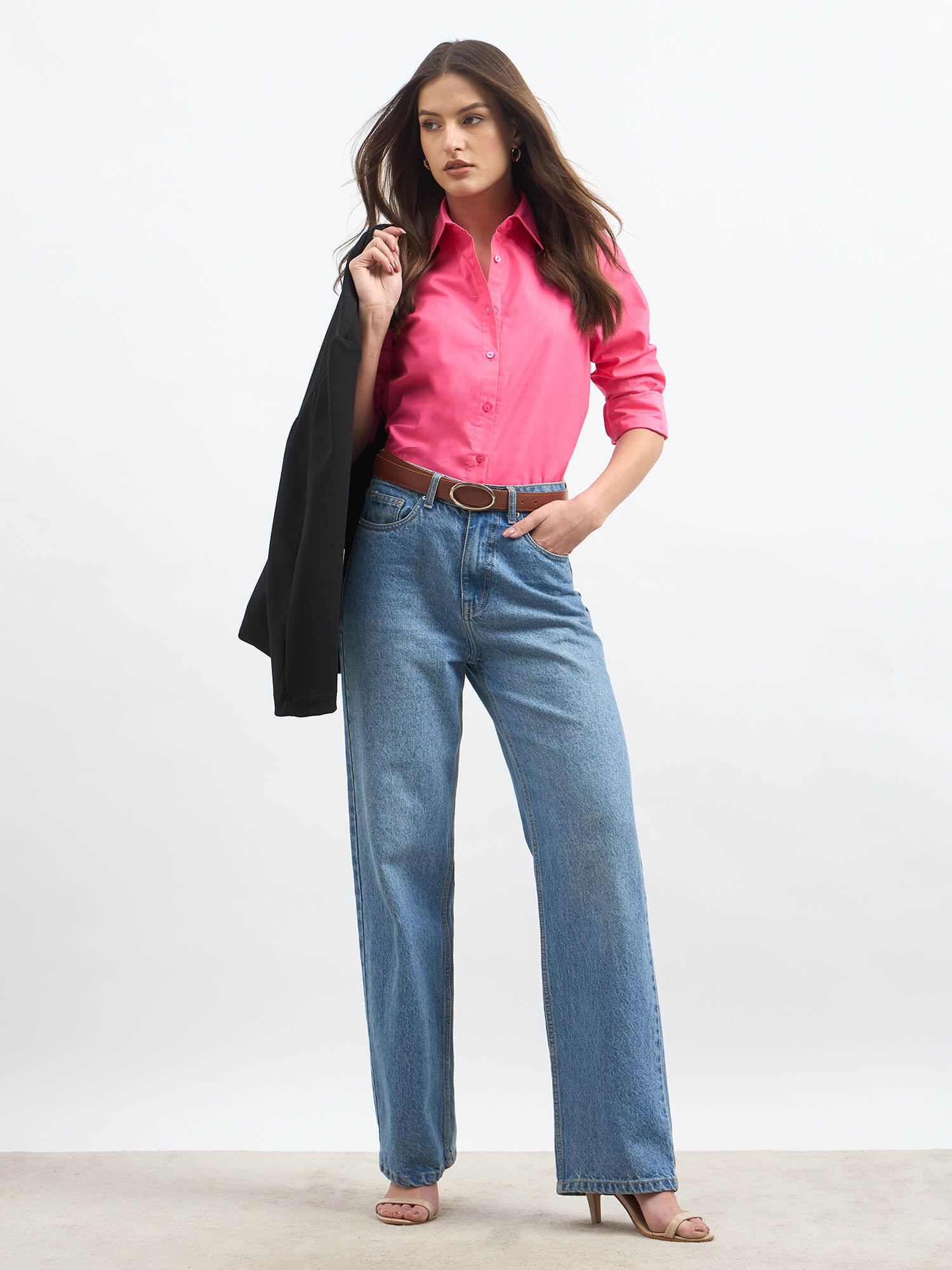 Azella Relax Fit Shirt-Pink
