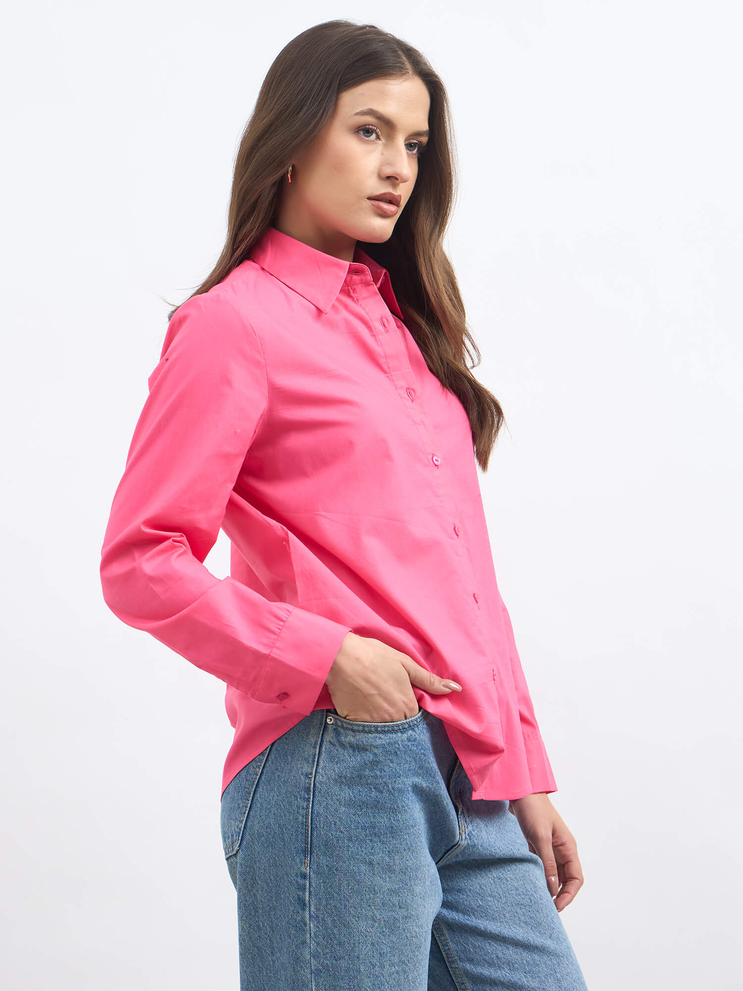 Azella Relax Fit Shirt-Pink