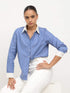 Dazira Relax Fit Shirt-Blue & White