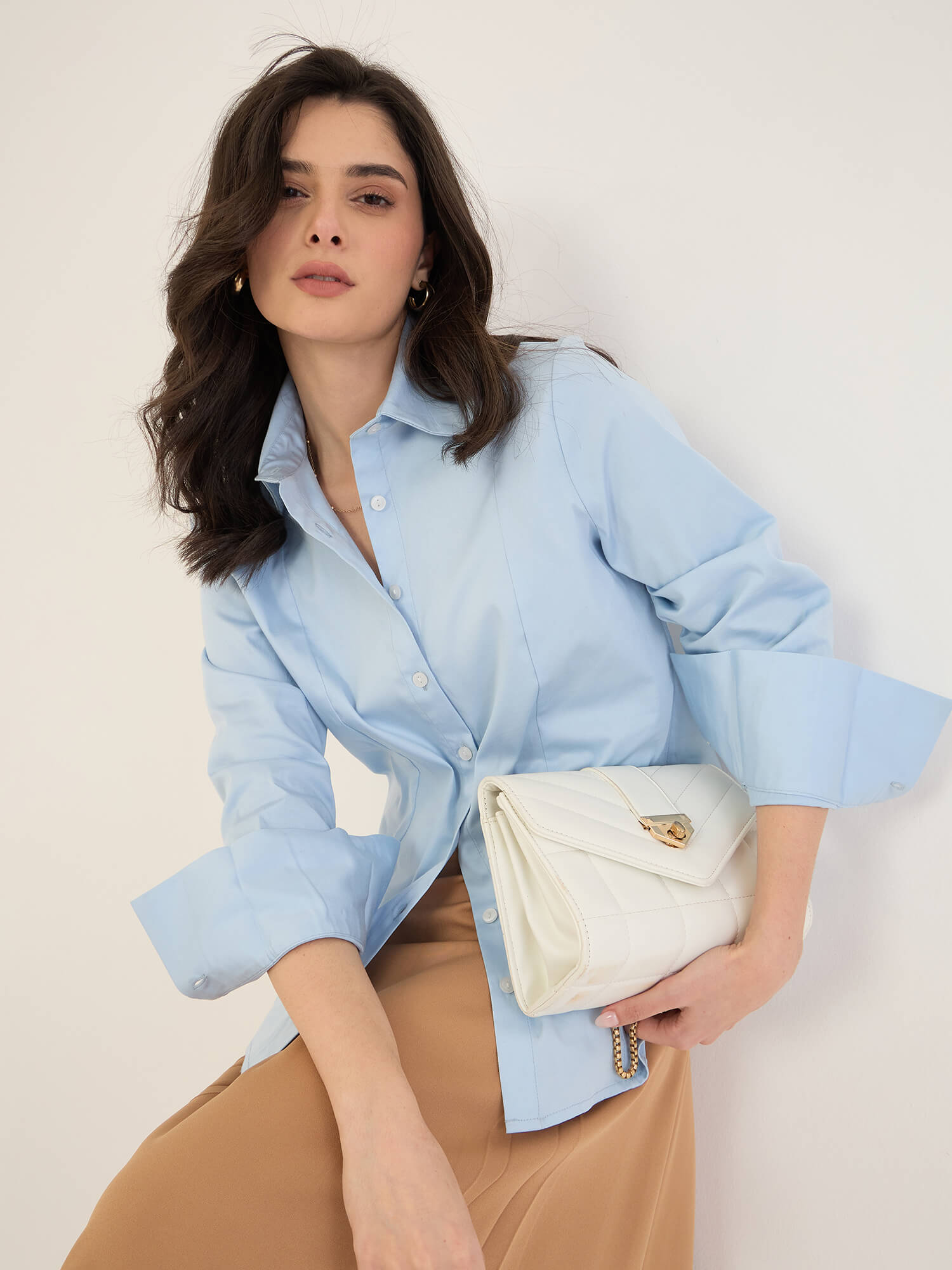 Ventari Princess Panel Shirt -Light Blue