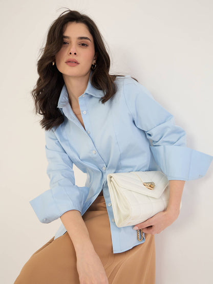 Ventari Princess Panel Shirt -Light Blue