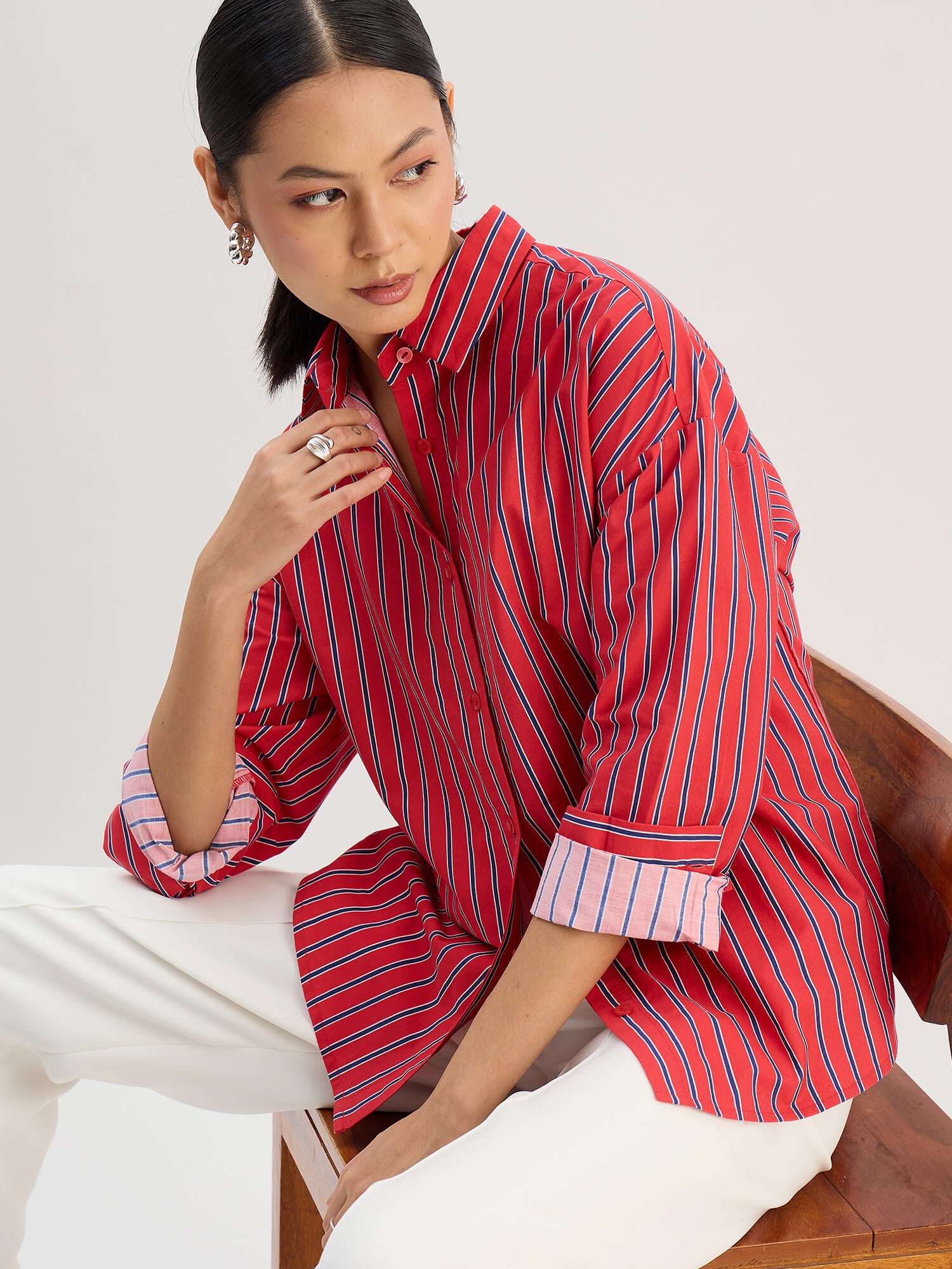Arloft Tab Detail Shirt-Multi