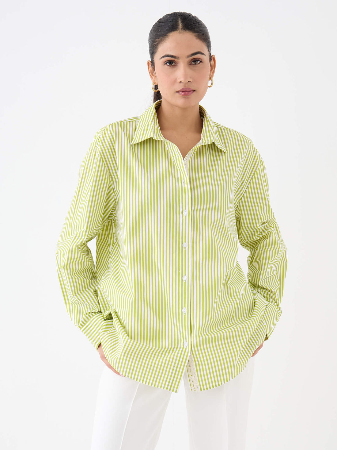 Mariner Relax Fit Shirt-Lime&amp;White