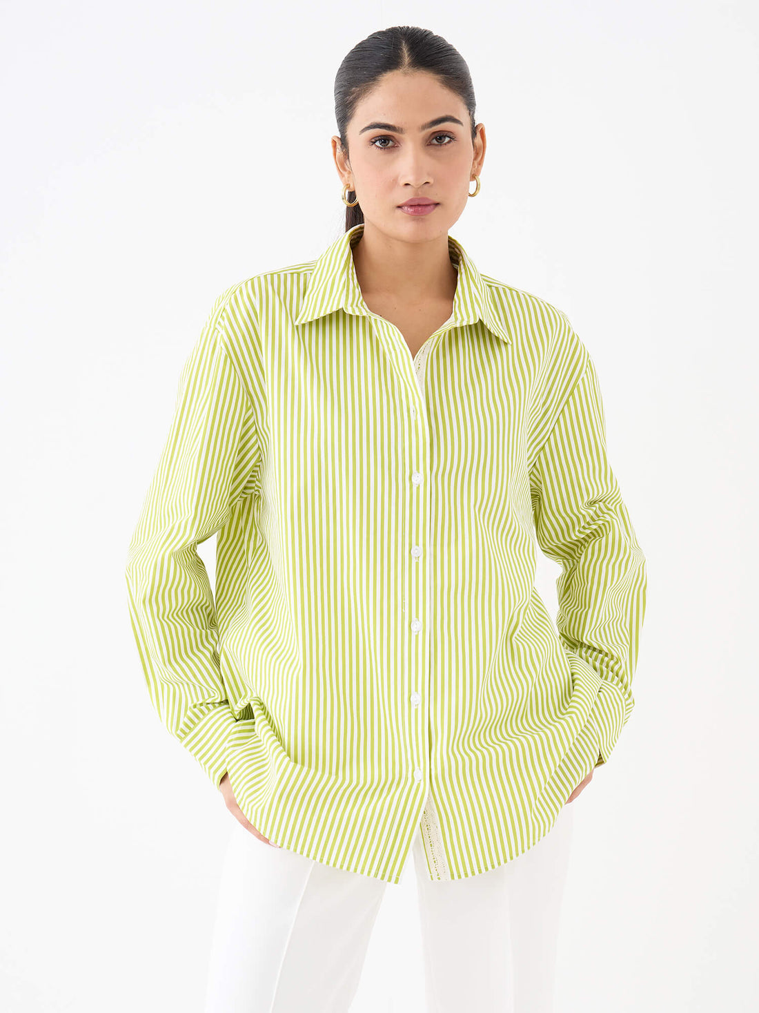 Mariner Relax Fit Shirt-Lime&amp;White