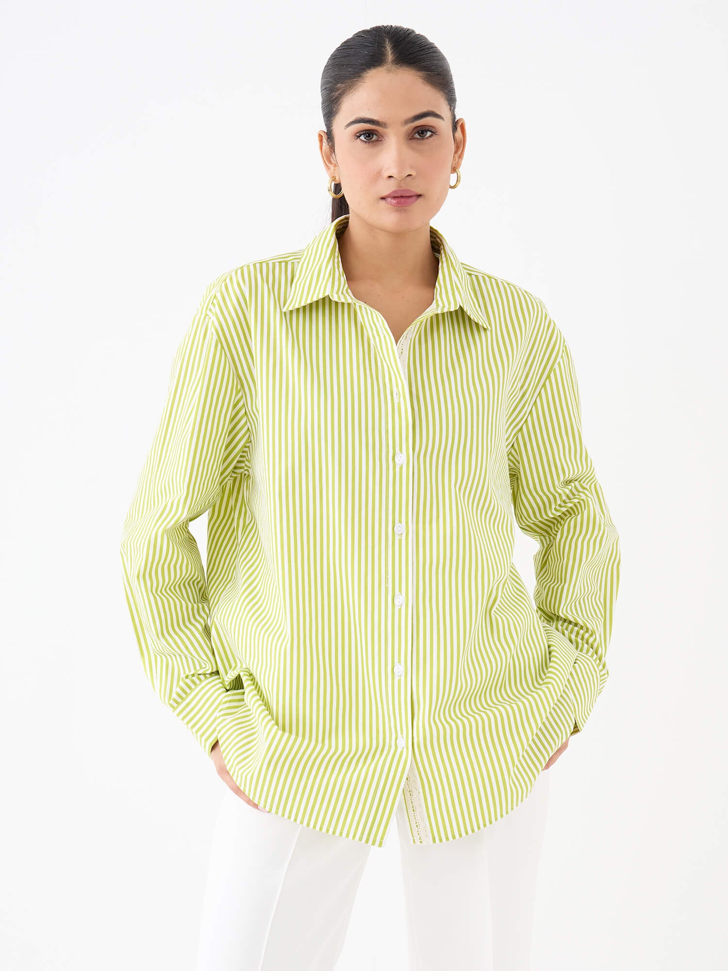Mariner Relax Fit Shirt-Lime&amp;White