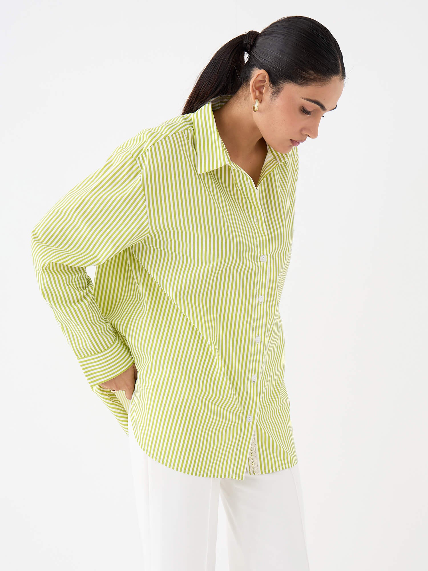 Mariner Relax Fit Shirt-Lime&amp;White