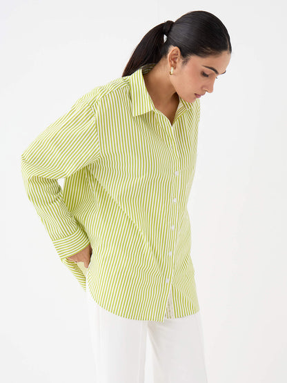 Mariner Relax Fit Shirt-Lime&amp;White