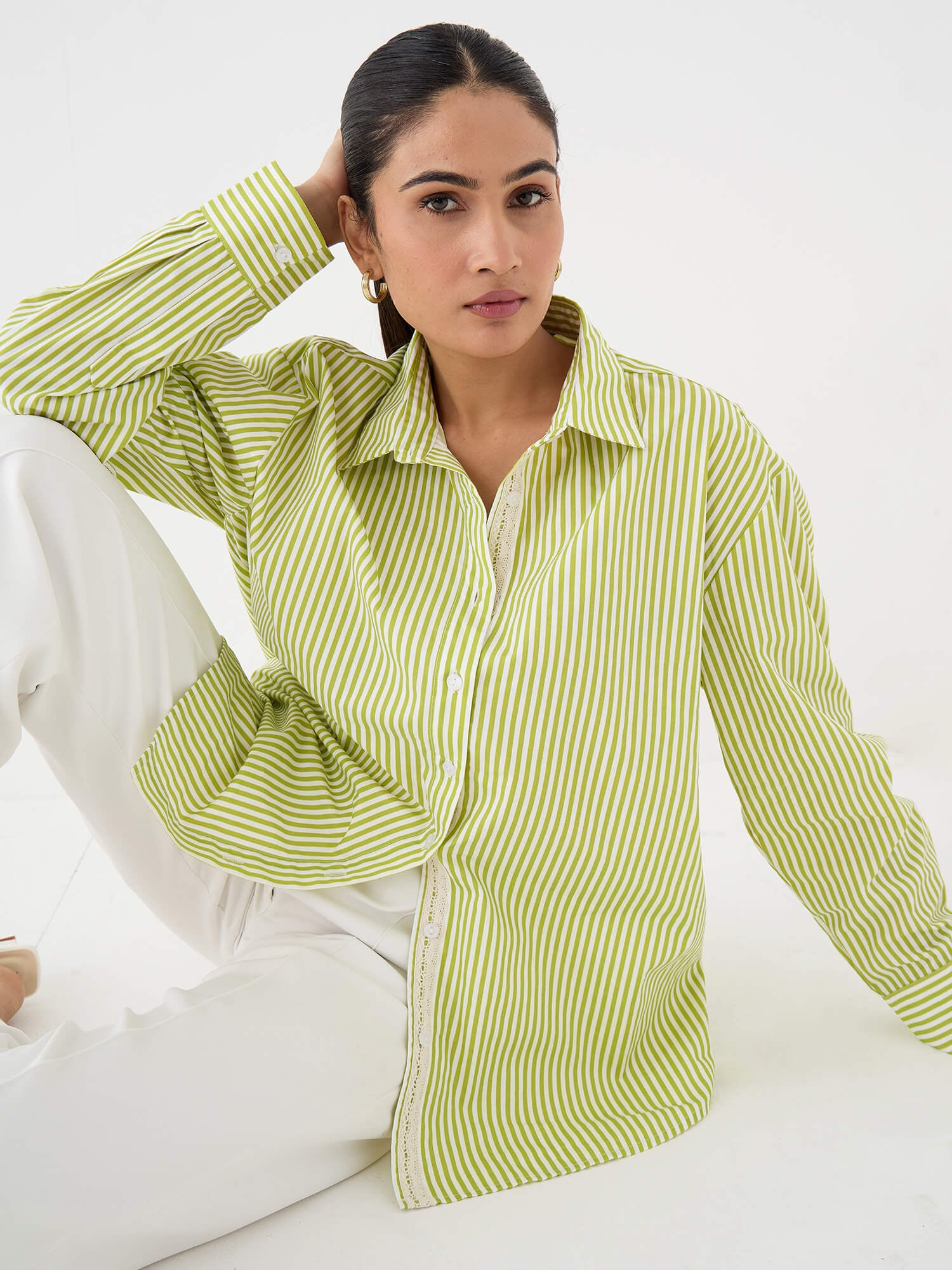 Mariner Relax Fit Shirt-Lime&amp;White