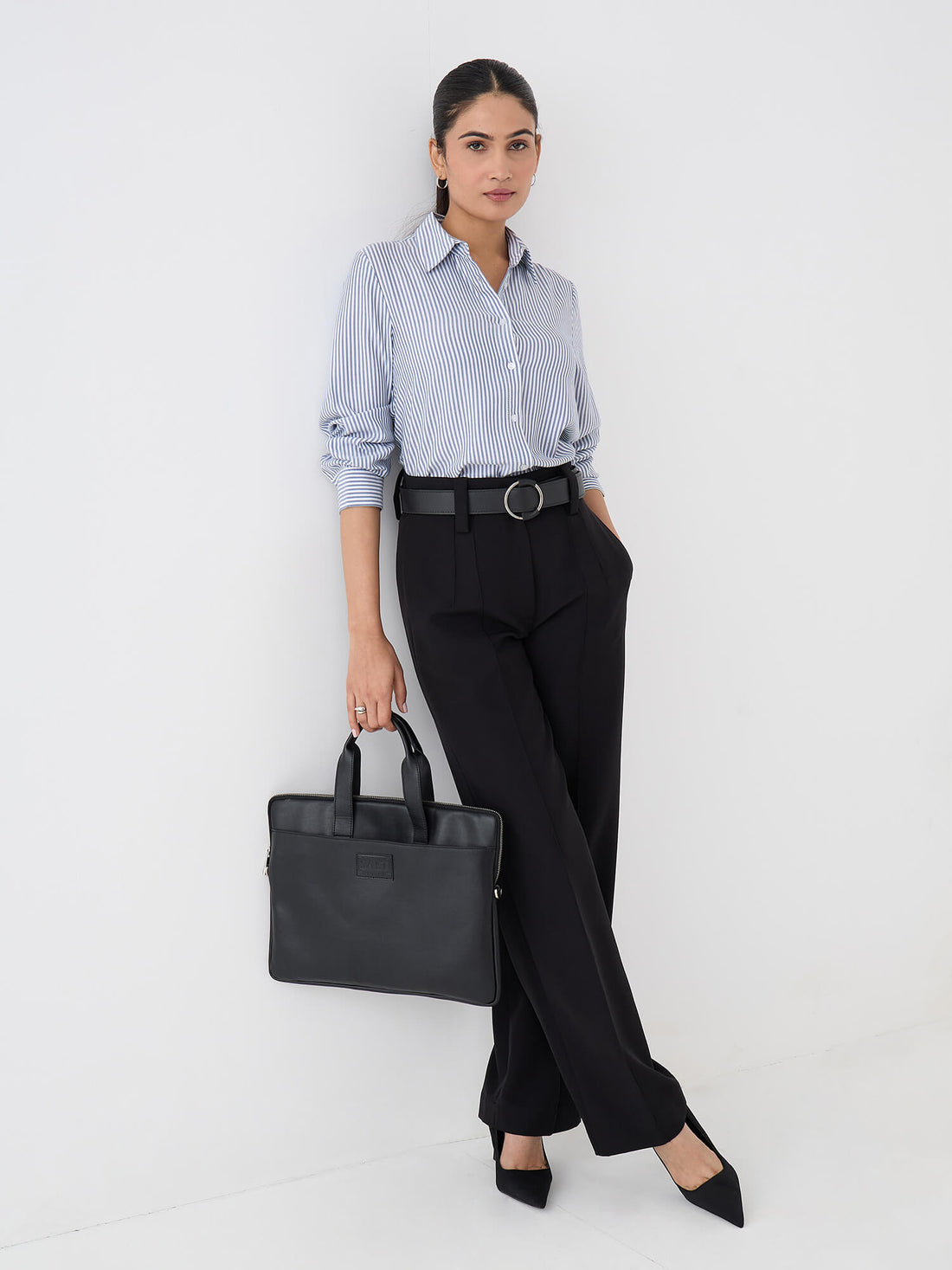 Nerina Relax Fit Shirt-Blue&amp;White