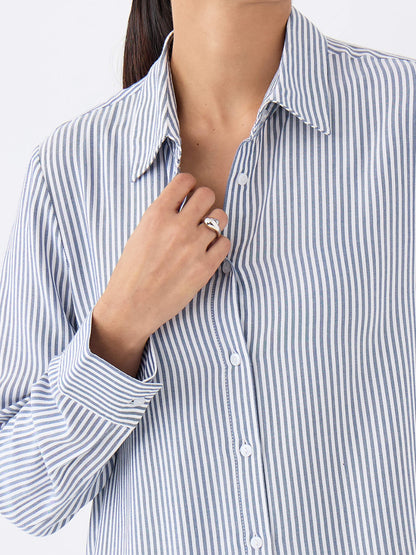 Nerina Relax Fit Shirt-Blue&amp;White