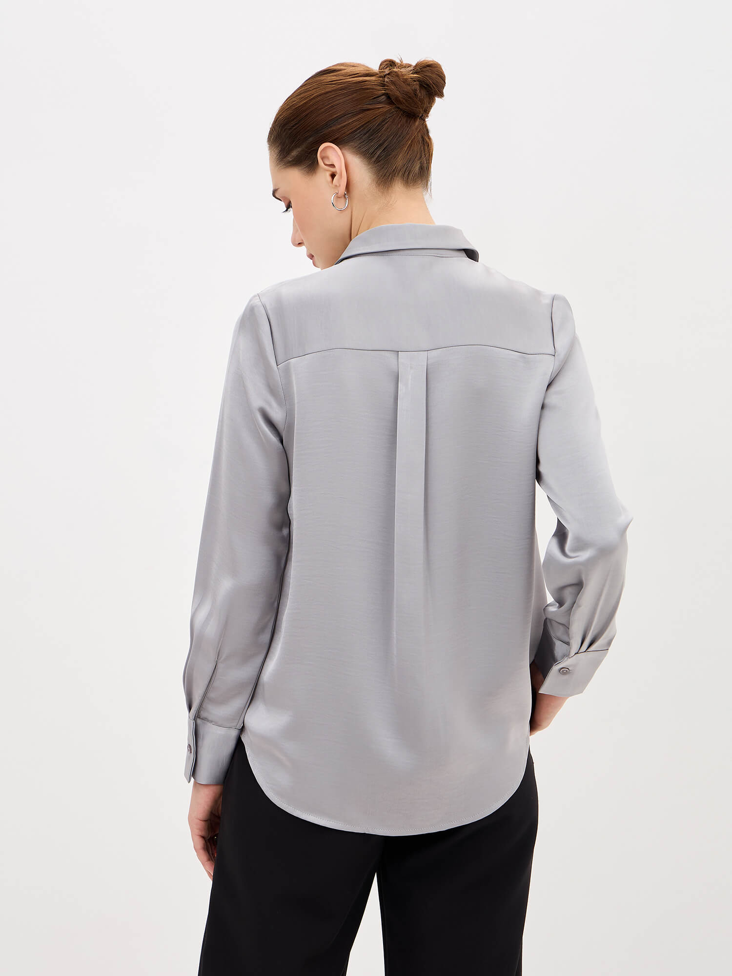 Velin Concealed Placket Shirt-Grey