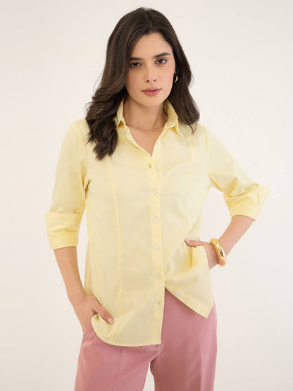 Ventari Princess Panel Shirt-Yellow