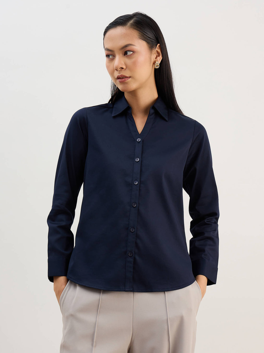Renee Sheen Shirt-Navy