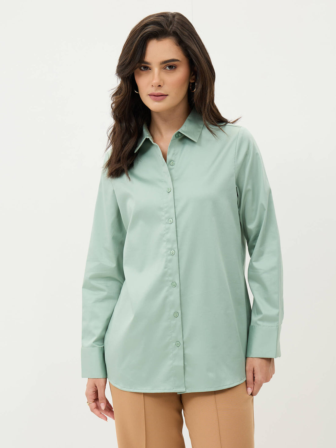 Pristelle Button Down Shirt-Sea Green