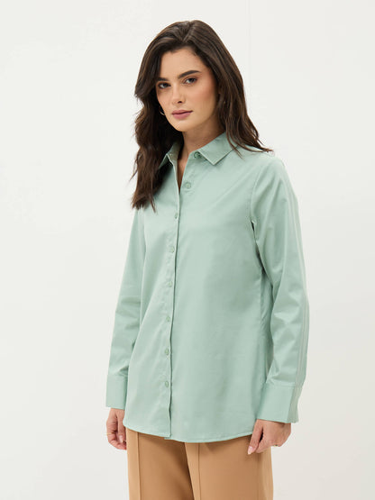 Pristelle Button Down Shirt-Sea Green