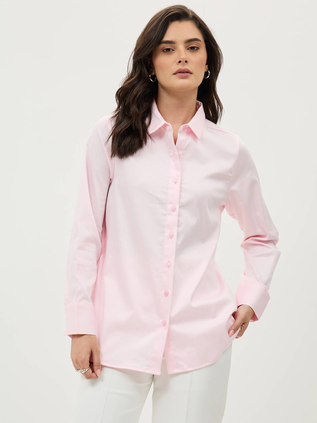 Pristelle Button Down Shirt-Baby Pink