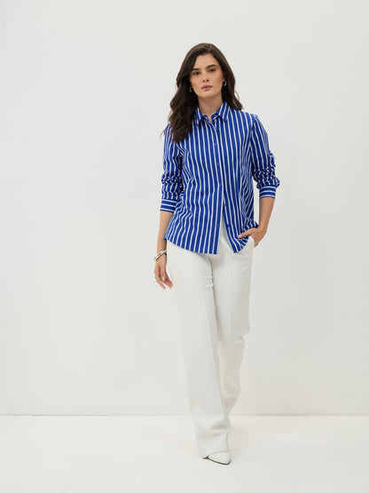 Azella Relax Fit Shirt-Classic Blue