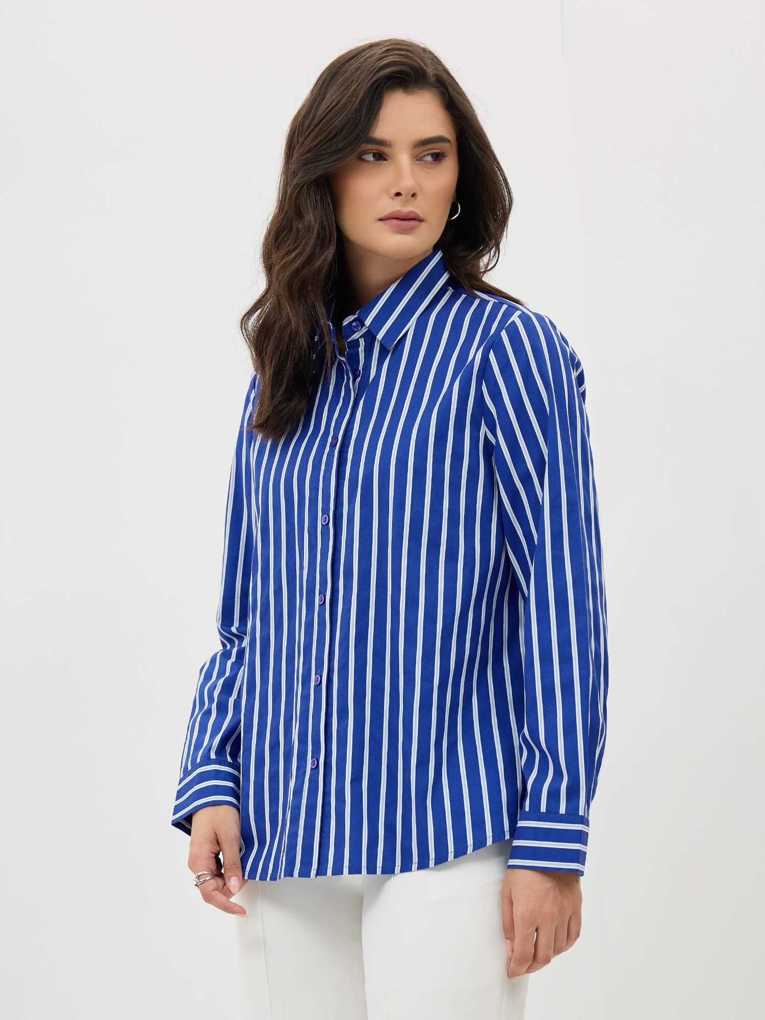 Azella Relax Fit Shirt-Classic Blue