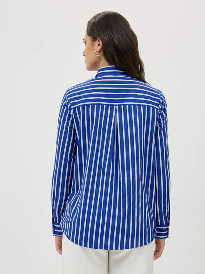 Azella Relax Fit Shirt-Classic Blue