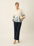 Meadow Printed Relaxed Shirt- White&Blue