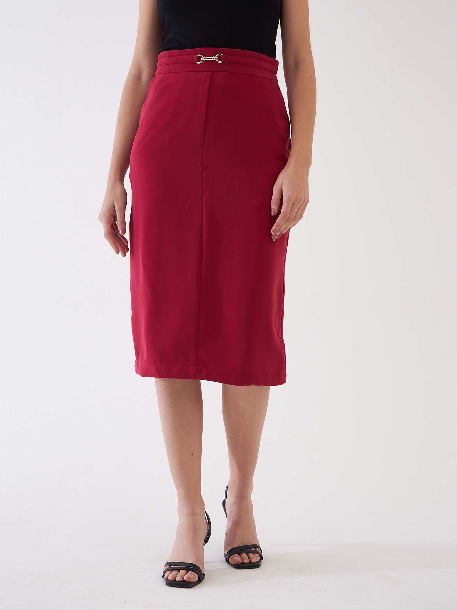 Katharine Embellished Pencil Skirt-Viva Magenta