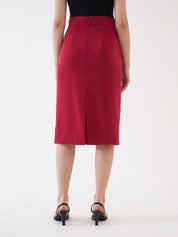 Katharine Embellished Pencil Skirt-Viva Magenta