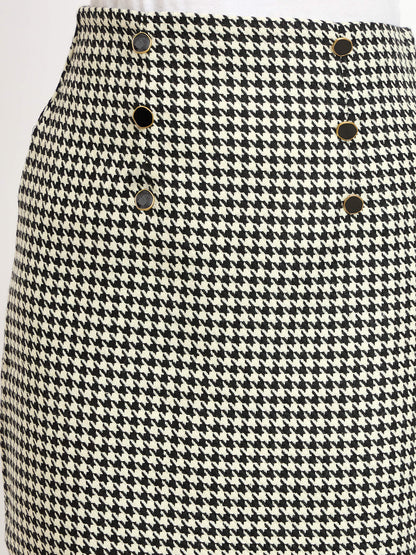 Tinsley Embellished Tweed Skirt -Black &amp; White