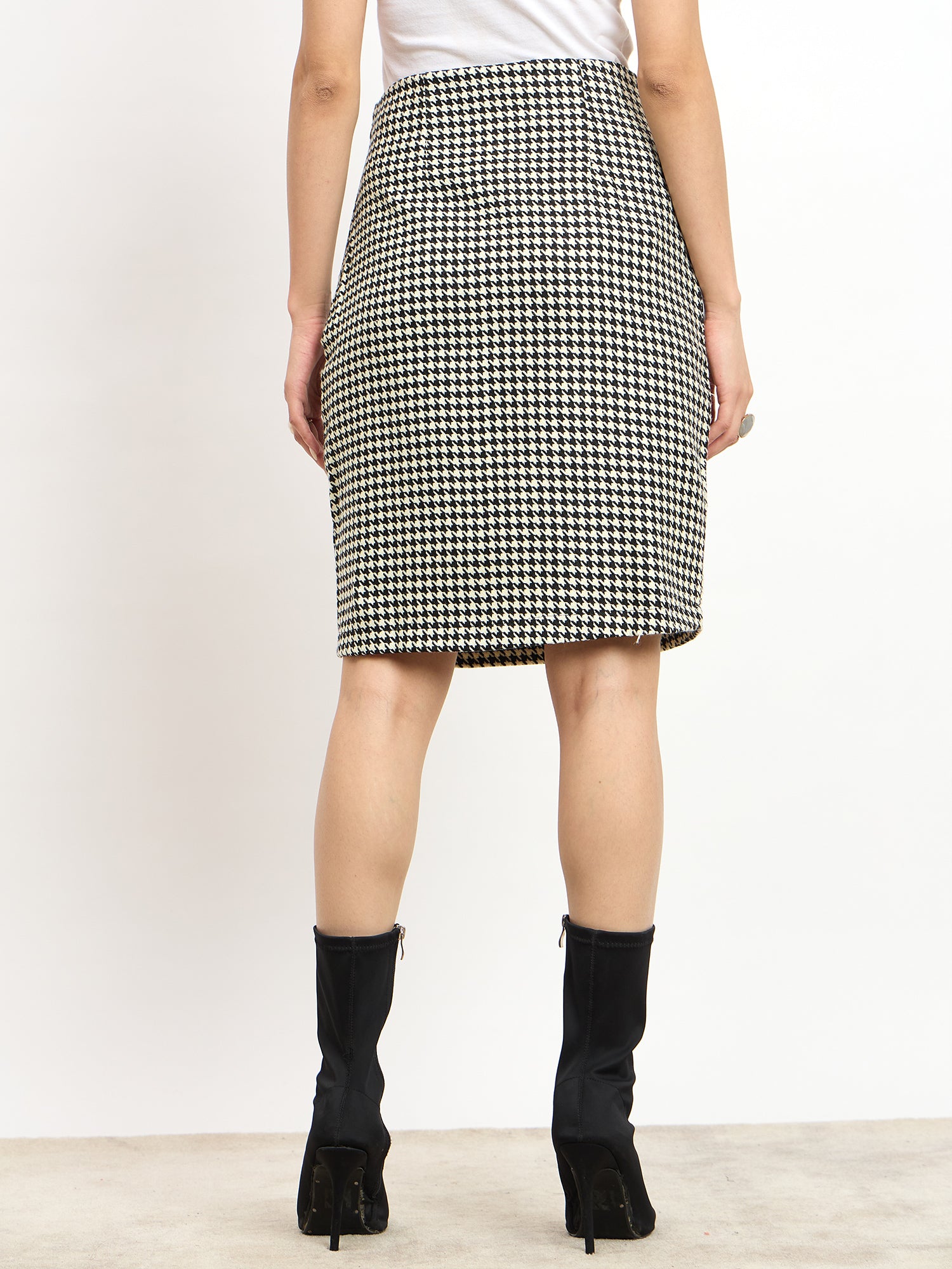 Tinsley Embellished Tweed Skirt -Black & White