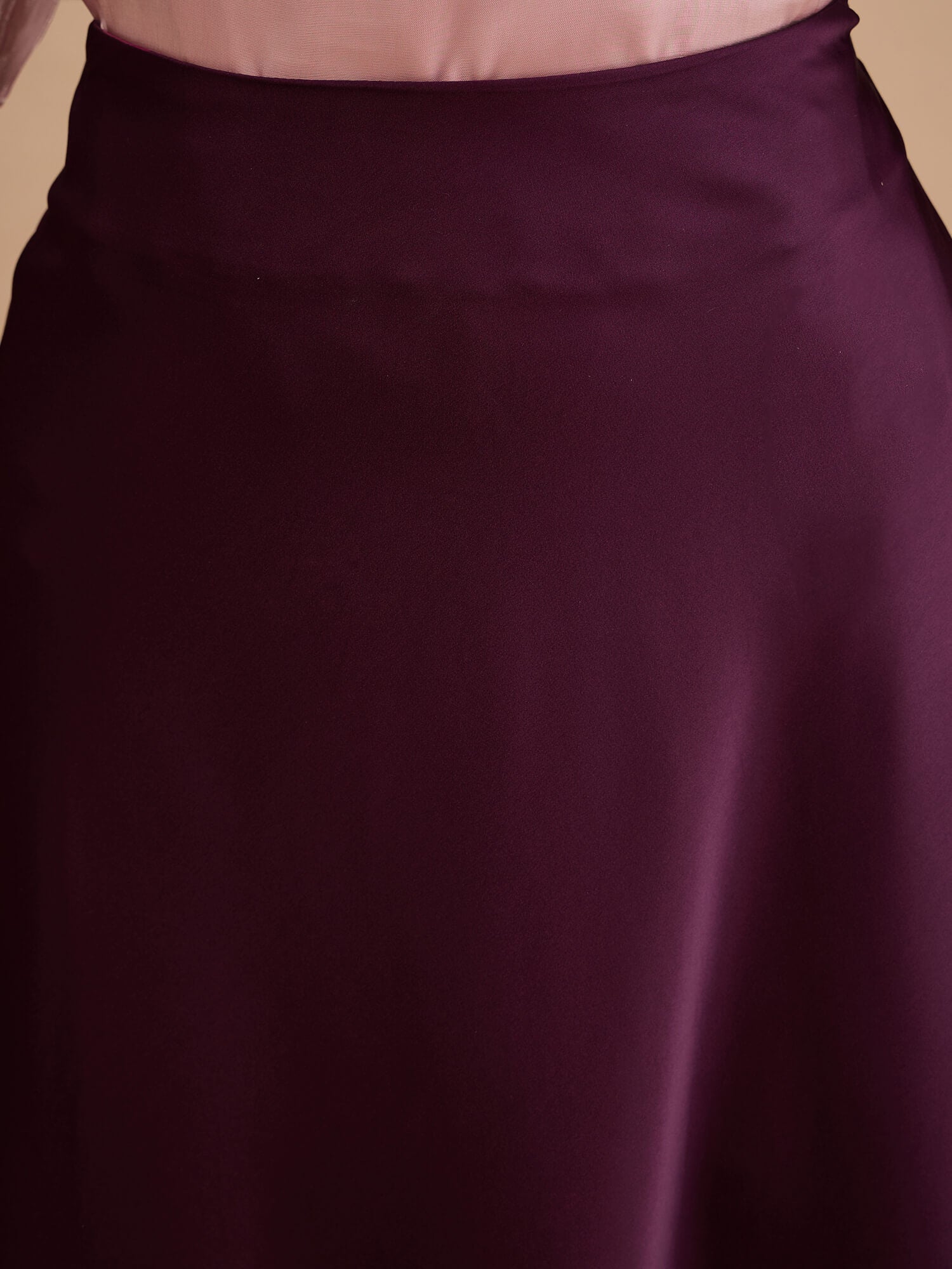 Raya Satin Slip Skirt-Plum