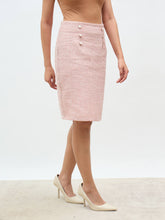 Tinsley Embellished Tweed Skirt-Blush Pink