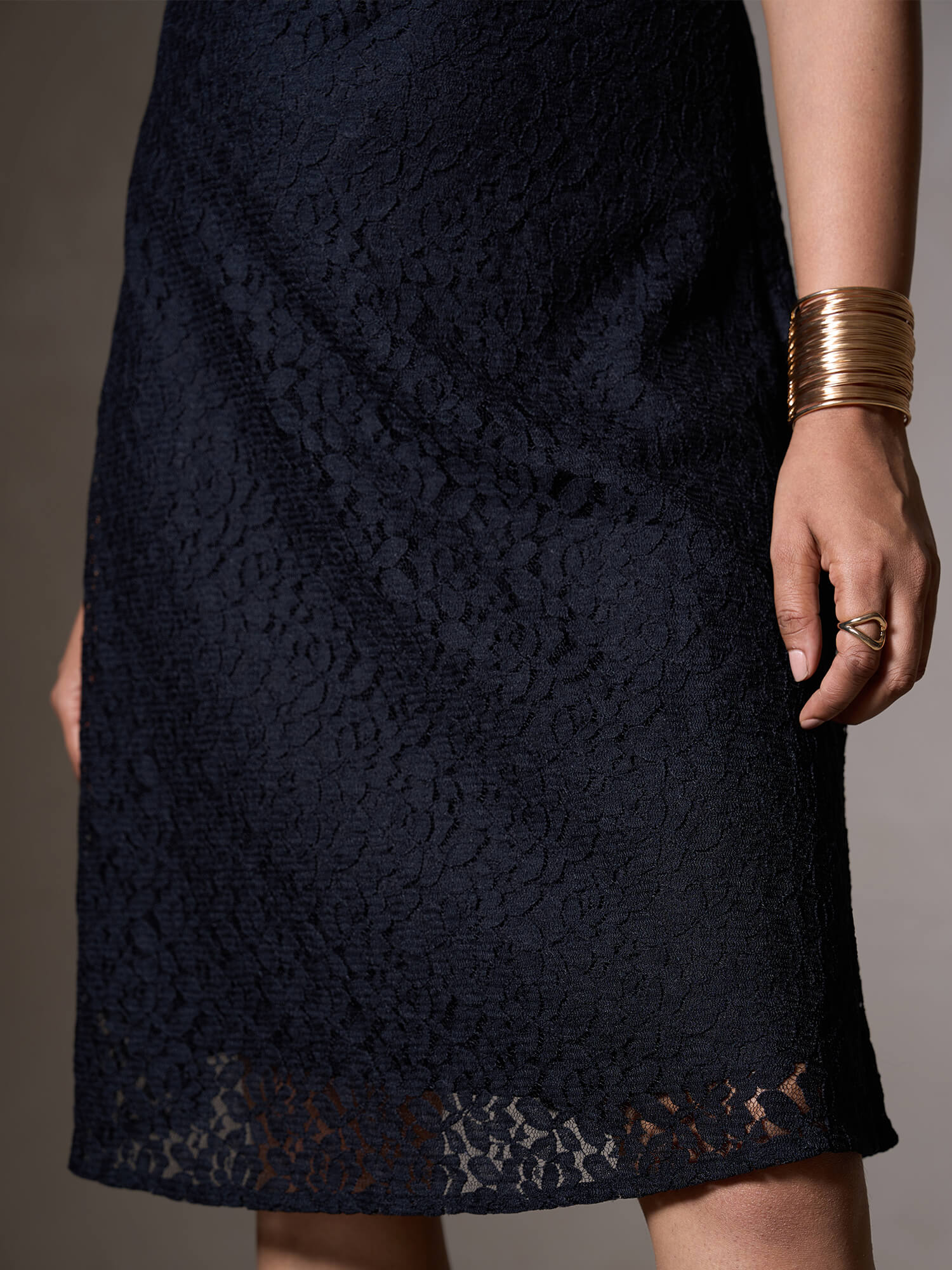 Katie A-line Lace Skirt-Black