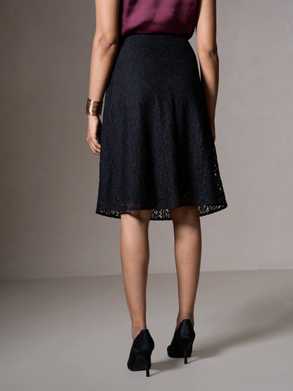 Katie A-line Lace Skirt-Black