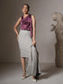 Kinsey Midi Length Pencil Skirt-Grey