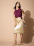 Clynn Gold Sequin straight skirt-Gold