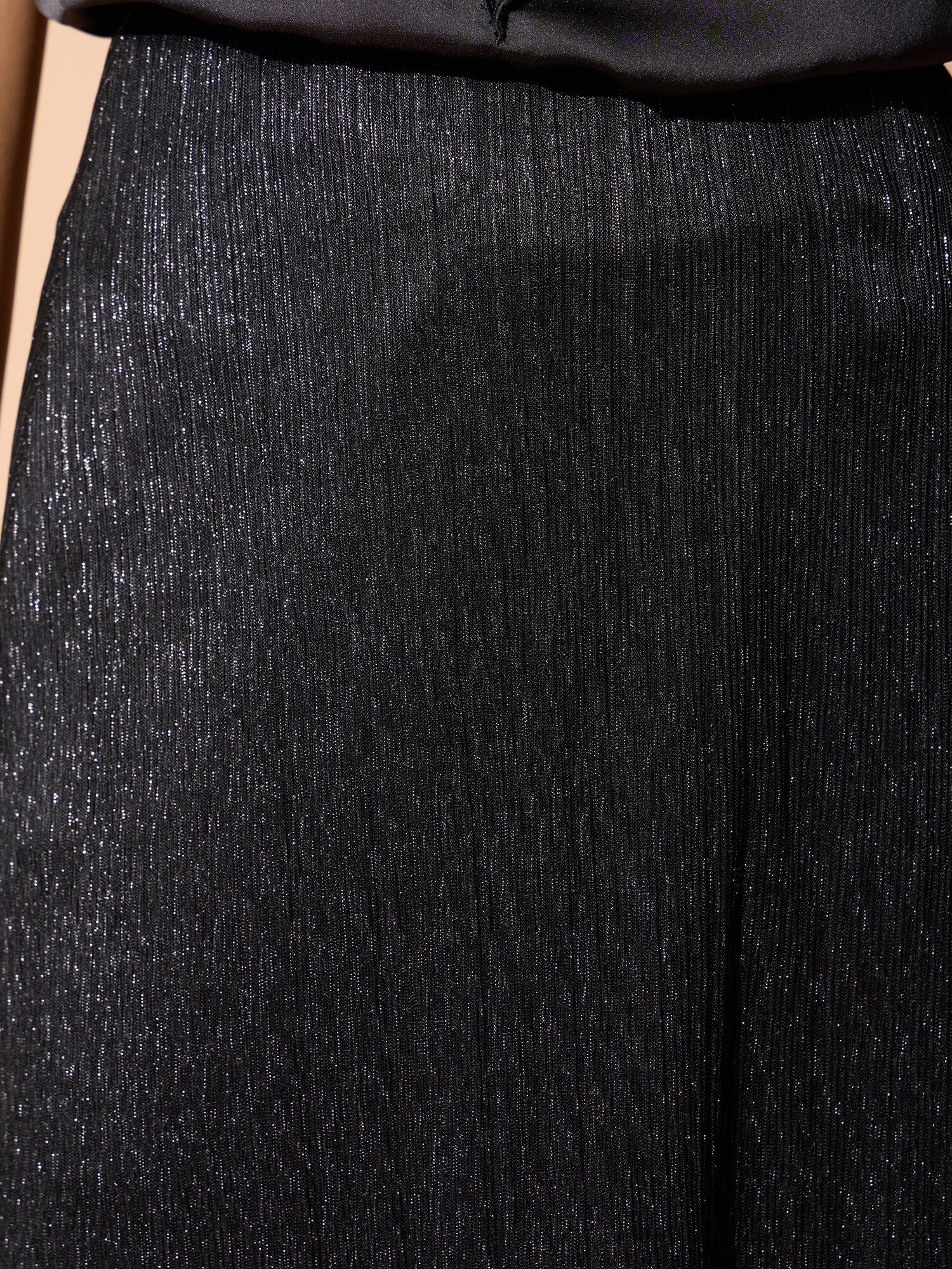 Ciara Plisse Flared Skirt-Black