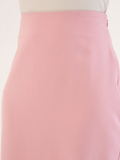 Juvina Midi Length Pencil Skirt-Pink