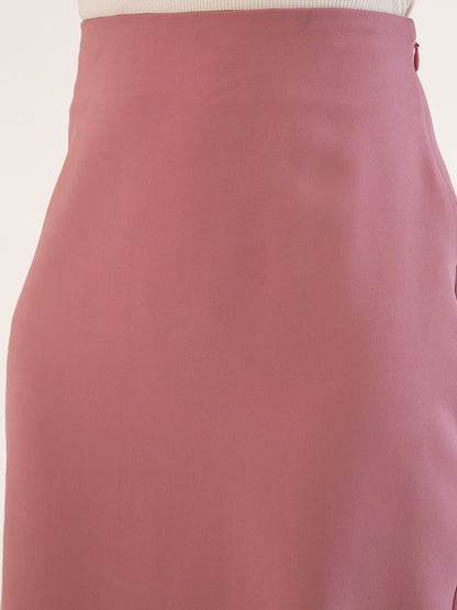 Juvina Midi Length Pencil Skirt-Pink