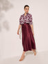 Raya Satin Skirt-Wine