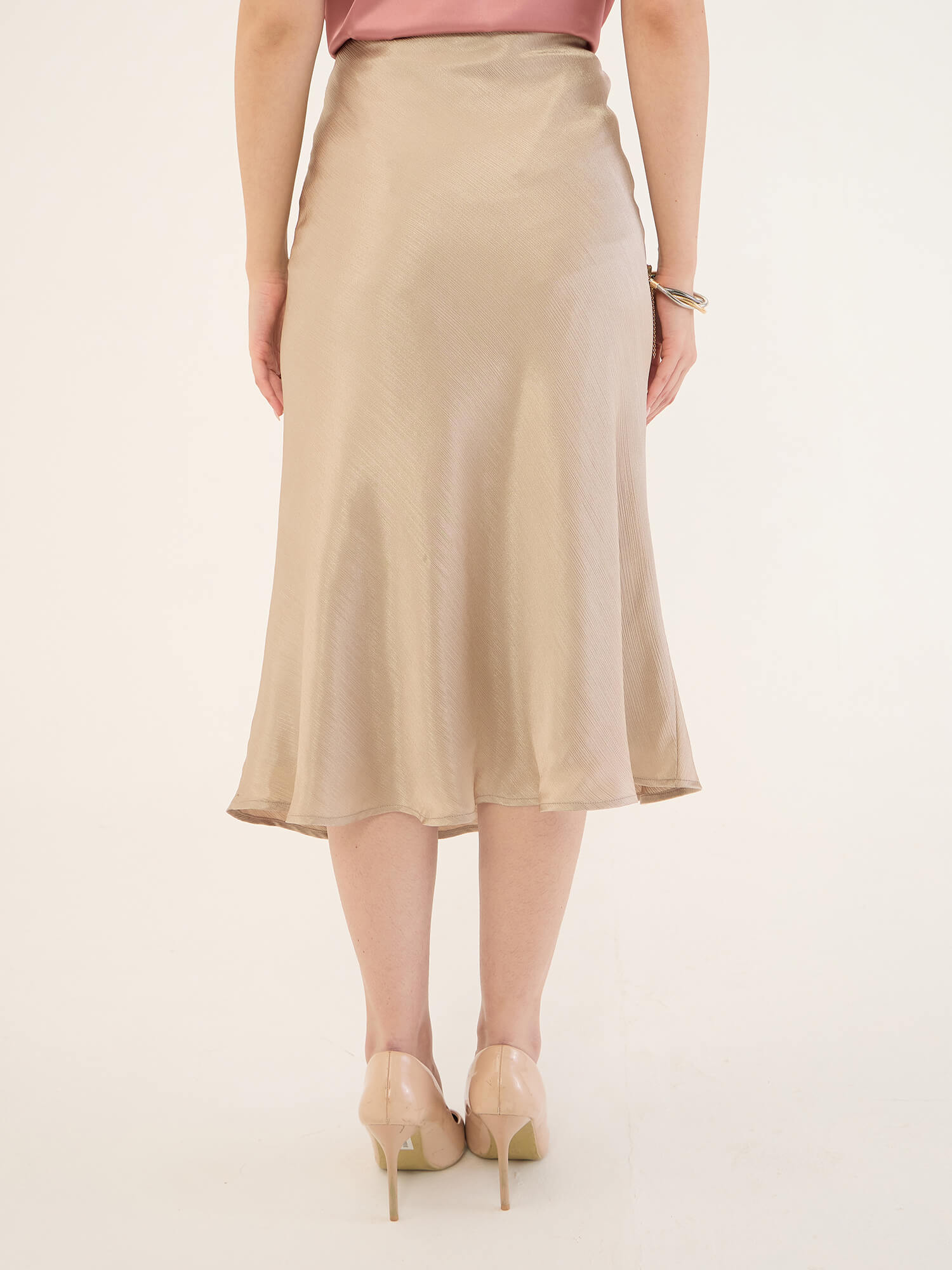 Raya Satin Skirt-Gold