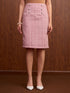 Tinsley Embellished Tweed Skirt-Rose Pink