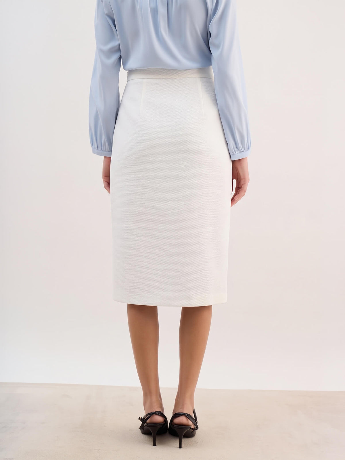 Artsy Flap Detailing Skirt-White