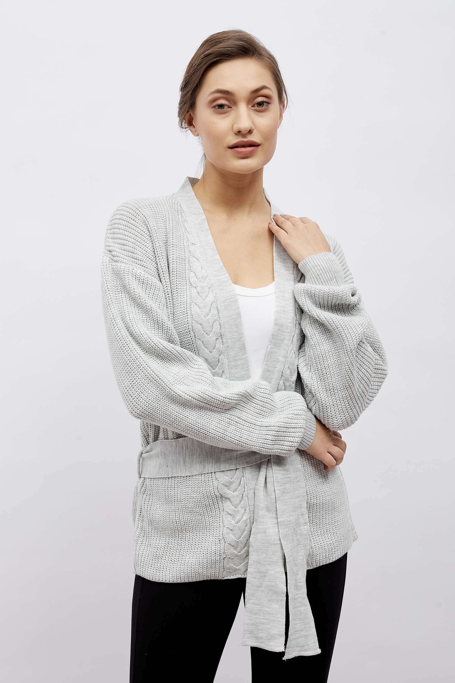Overcast Open Front Cardigan - Grey
