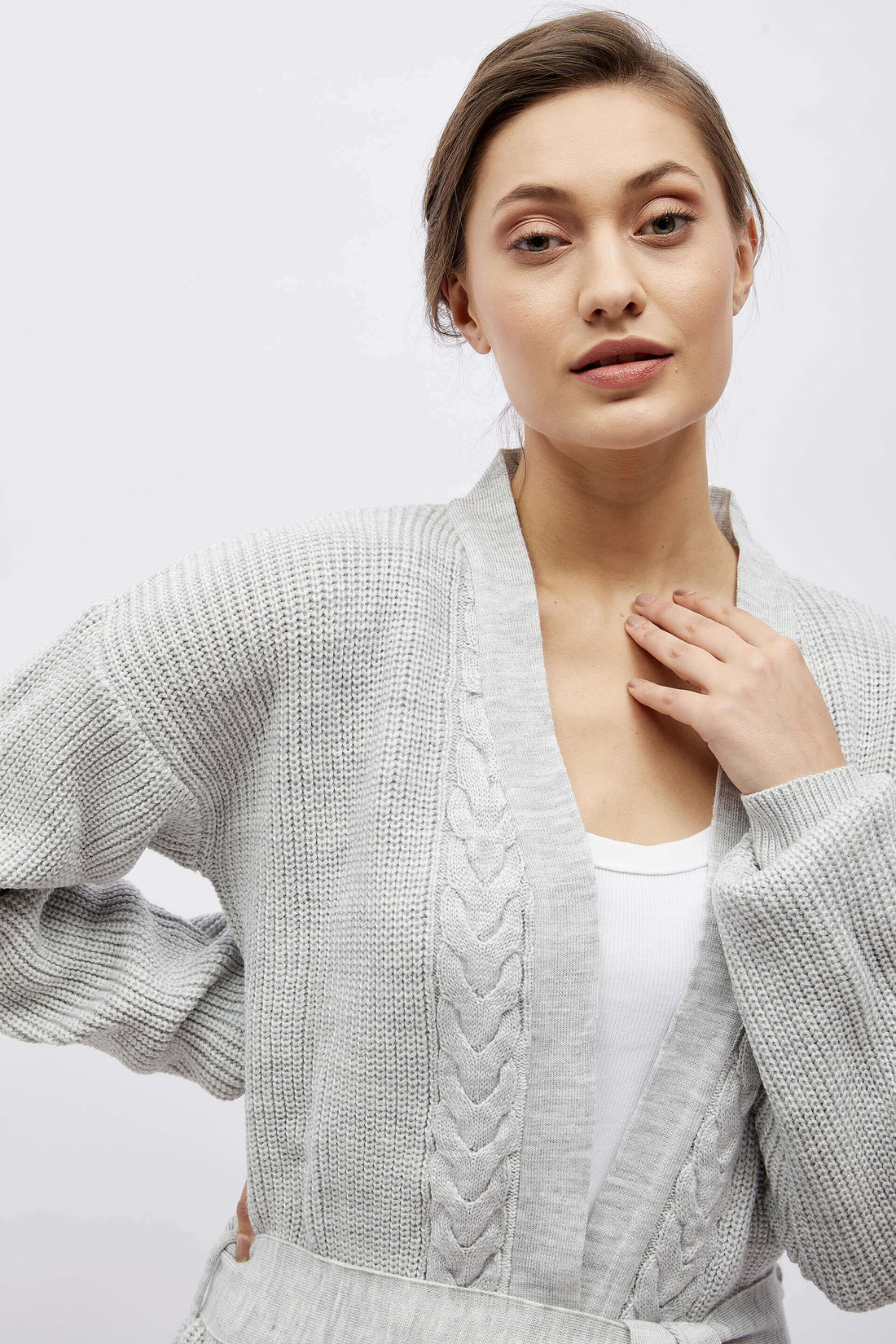 Overcast Open Front Cardigan - Grey