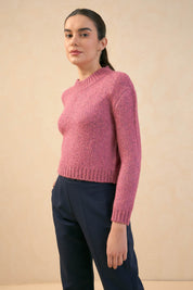 Eloise Mélange Knit Sweater - Rose Pink