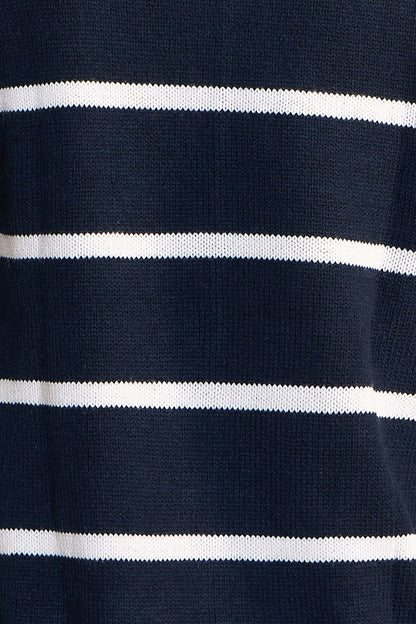 Penelope Striped Knit Sweater - Navy &amp; White