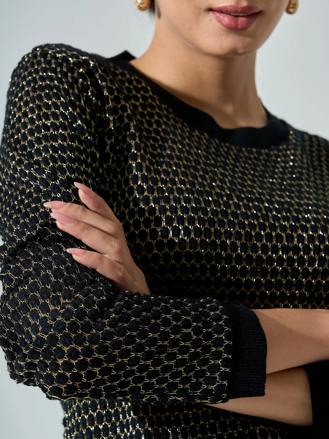 Georgia Metallic Jumper - Black &amp; Golden