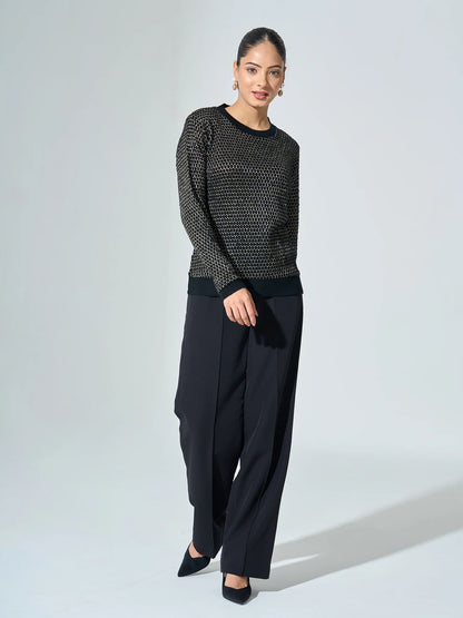 Georgia Metallic Jumper - Black &amp; Golden