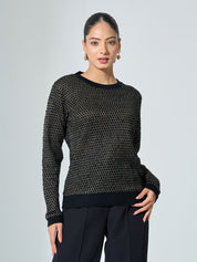 Georgia Metallic Jumper - Black & Golden