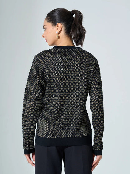Georgia Metallic Jumper - Black &amp; Golden